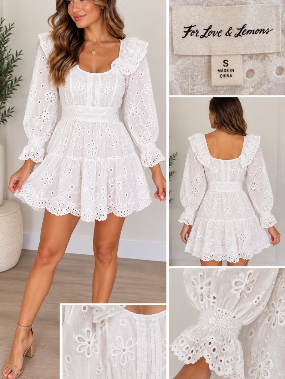 For Love and Lemons White Eyelet Dress